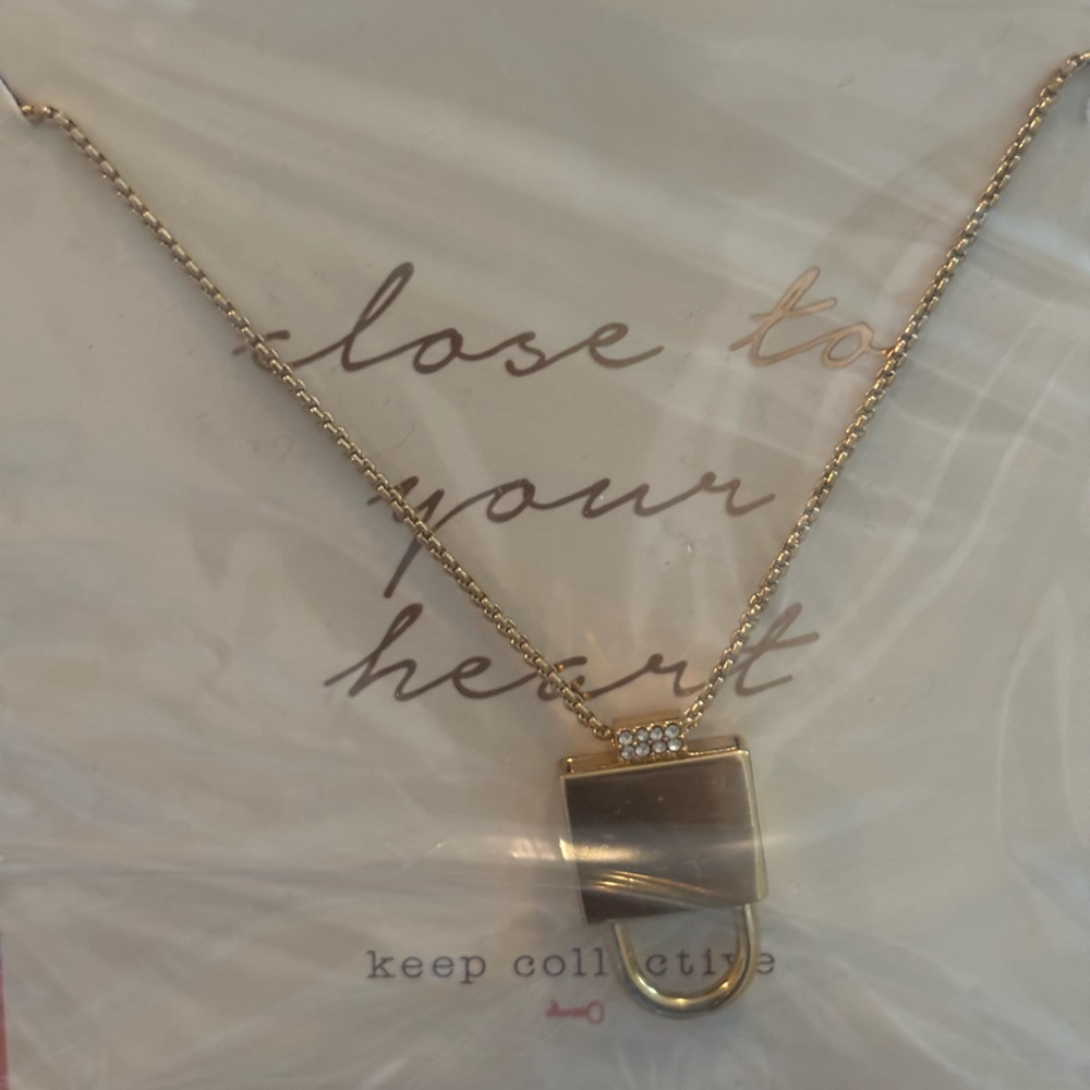 Gold Lock Pendant Necklace